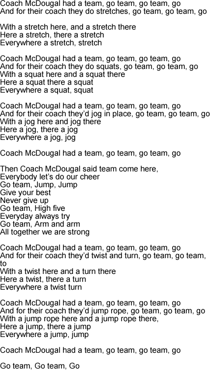 Coach McDougal Had A Team